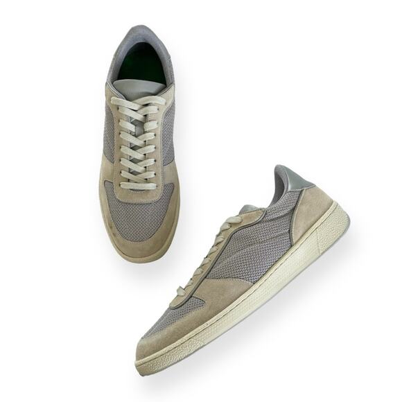 John Elliott Handcrafted Taupe & Gray Low Top Leather Sneakers EU 44 Size 11 - Picture 1 of 12